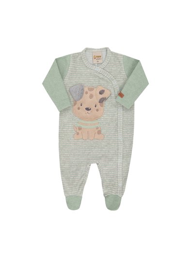 6907 macacao bebe menino plush listrado com buckle 1