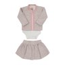 6936 conjunto menina 3pcs body saia e colete 3