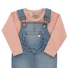 6964 jardineira jeans infantil menina com blusa em plush 2