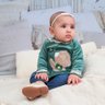 6972 conjunto menina bata plush canelado com tule calca jeans