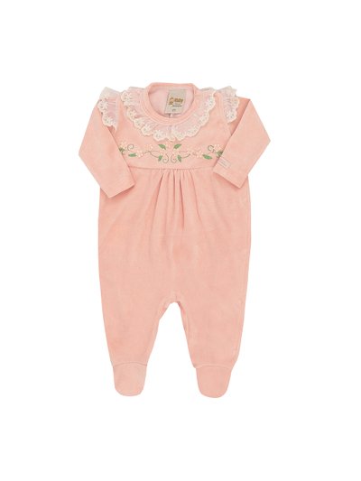 7012 macacao bebe menina plush com tule na manga e pecoco salmao 1