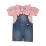 8019 jardineira jeans infantil menina florzinha 1