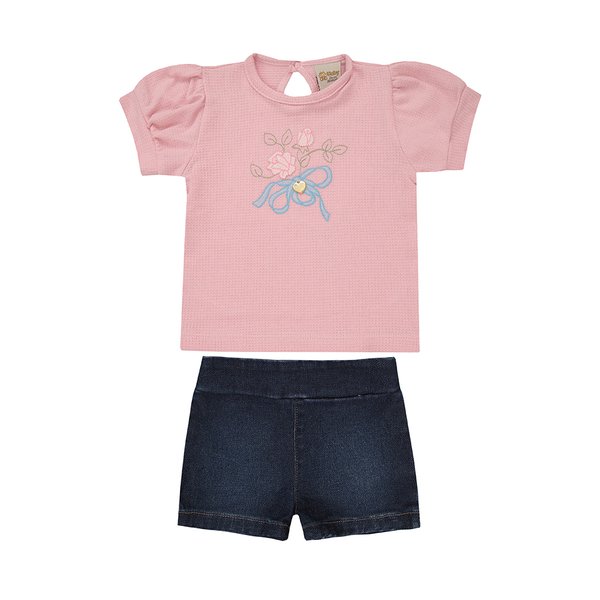 8020 conjunto jeans infantil menina florzinha 1