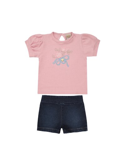 8020 conjunto jeans infantil menina florzinha 1