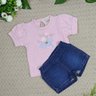 8020 conjunto jeans infantil menina florzinha 2